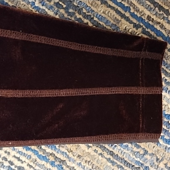 Alala New With Sticker Maroon Velvet Leggings With Black Nylon Side Stripes - Picture 3 of 10